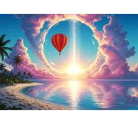 Lake 70 Piece Jigsaw Puzzles for Adults, Colourful, Challenging & Brainteasing Adult Puzzles 70 Pieces Hot Air Balloon, Fun jigsaws for The Whole Family 14x10 Inch