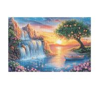 Lake Árbol de Vida al Atardecer Puzzles 1000 Piezas Aliviar Estrés Familiar Premium Rompecabezas para Adultos Desafío Intelectual 3D DIY Creativo Decorativo 1000 PCS