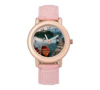 Lake Bled Slovenia Church on The Island - Reloj de pulsera para mujer, elegante, analógico, cuarzo, correa de piel