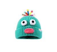 (lake blue) Adorkable Unisex Beanie Hat Girls Full Lips Style Photo Props Versatile Baggy Cap Hat for Autumn and Winter Yellow