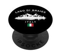 Lake Braies Italy Pragser Wildsee Bandera italiana del Tirol del Sur PopSockets PopGrip Adhesivo