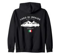 Lake Braies Italy Pragser Wildsee Bandera italiana del Tirol del Sur Sudadera con Capucha