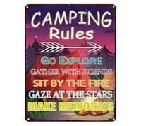 Lake Camper Rules Funny Retro Sign 12x8 Inch