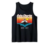 Lake Charles Home Town Vintage Sunset USA Vacaciones Camiseta sin Mangas