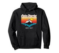Lake Charles Home Town Vintage Sunset USA Vacaciones Sudadera con Capucha