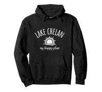 Lake Chelan WA Navegación Pesca Camping Happy Place Sudadera con Capucha