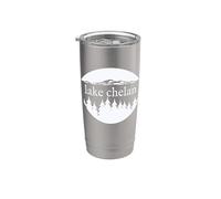 Lake Chelan Washington Nature Vacation Souvenir Design Vaso térmico de acero inoxidable de doble pared