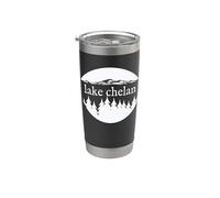 Lake Chelan Washington Nature Vacation Souvenir Design Vaso térmico de acero inoxidable de doble pared