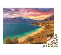 Lake Garda Puzzle 1000 Piezass Recycled Material Autumn Hills Puzzles para Niños y Niñas Desde los 6 Años Juego Educativo Desafío Parent Child Toy 70x50cm/1000 Piezas
