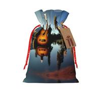 Lake Guitar Reflection - Bolsas reutilizables con cordón, bolsas de regalo festivas versátiles para cualquier ocasión