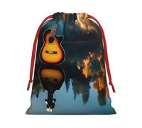 Lake Guitar Reflections - Bolsas de regalo con cordón, para cumpleaños, Navidad, vacaciones, regalos, recuerdos de fiesta