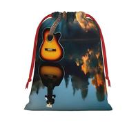 Lake Guitar Reflections - Bolsas de regalo con cordón, para cumpleaños, Navidad, vacaciones, regalos, recuerdos de fiesta