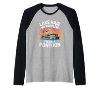 Lake Hair No Hay Problema Estoy en un Barco pontón Vida Camiseta Manga Raglan
