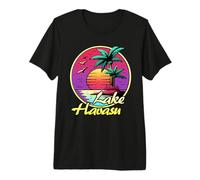 Lake Havasu. 80s Palm Sunset. Tropical Beach Summer. Camiseta Premium