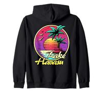 Lake Havasu. 80s Palm Sunset. Tropical Beach Summer. Sudadera con Capucha