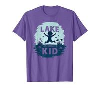 Lake Kid: Alegre Aventura de Verano Camiseta, Hombre, Morado Jaspeado, XXL