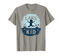 Lake Kid: Alegre Aventura de Verano Camiseta, Hombre, Pizarra, XXL