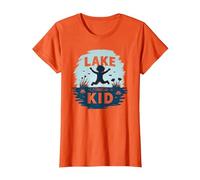 Lake Kid: Alegre Aventura de Verano Camiseta, Mujer, Naranja, XS