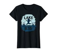 Lake Kid: Alegre Aventura de Verano Camiseta, Mujer, Negro, XXL