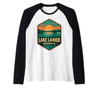 Lake Lanier - Camisa vintage rústica para camping, Georgia, Estados Unidos Camiseta Manga Raglan