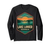 Lake Lanier - Camisa vintage rústica para camping, Georgia, Estados Unidos Manga Larga