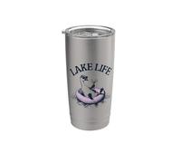 Lake Life Cool Goose con gafas de sol Piscina Lago Cóctel Vaso térmico de acero inoxidable de doble pared