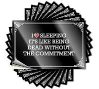 Lake Life Decor - Tatuajes de agua con texto en inglés "I Love Sleeping It's Like Being Dead Without The Commitment Big para decoración de interiores (6 x 9 cm)