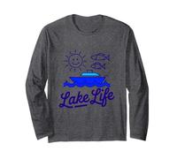 Lake Life Fish Nuevos navegantes al Aire Libre Campistas y Amantes de la Naturaleza Manga Larga