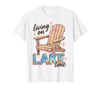 Lake Life Living On Lake Time Lakeside Summer Cabin Vacation Camiseta