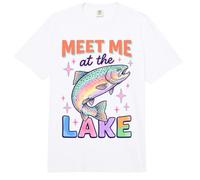 Lake Life Meet Me At The Lake Trout Fishing Summer Lover Comfort Colors Adult Heavyweight T-Shirt