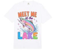 Lake Life Meet Me At The Lake Trout Fishing Summer Lover Comfort Colors Adult Heavyweight T-Shirt