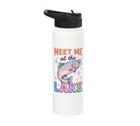 Lake Life Meet Me At The Lake Trout Fishing Summer Lover Stainless Steel Insulated Water Bottle