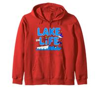 Lake Life Waves Diversión Navegantes al aire libre Campistas y amantes de la naturaleza Sudadera con Capucha