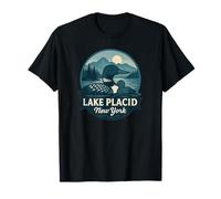 Lake Placid New York Loon - Diseño de Madre y Pollito Camiseta