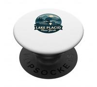 Lake Placid New York Loon - Diseño de Madre y Pollito PopSockets PopGrip Adhesivo