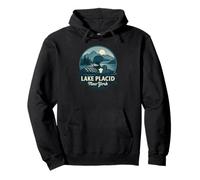 Lake Placid New York Loon - Diseño de Madre y Pollito Sudadera con Capucha