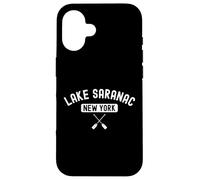 Lake Saranac, Nueva York, Adirondack, Estilo Retro, Upstate Outdoors 518 Carcasa para iPhone 16