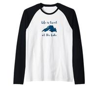 Lake Superior Life is Great at The Lake Camiseta Manga Raglan