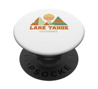 Lake Tahoe California Montañas Geométricas Vintage Souvenir PopSockets PopGrip Adhesivo