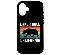 Lake Tahoe California Nevada Retro Mountain 530 775 Camping Carcasa para iPhone 16