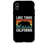 Lake Tahoe California Nevada Retro Mountain 530 775 Camping Carcasa para iPhone X/XS