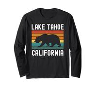 Lake Tahoe California Nevada Retro Mountain 530 775 Camping Manga Larga