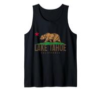 Lake Tahoe - Oso de Bandera de California Vintage Camiseta sin Mangas