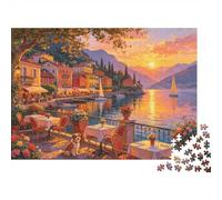 Lake Town Jigsaw Puzzles 1000 Pieces Recycled Material Oil Painting Adult Jigsaws Desarrolla la Inteligencia de niños y niñas Parent Child Actividad de Juego 70x50cm/1000pcs