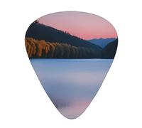 Lake Under Sunset - Púa de guitarra excepcional, impresión completa de un solo lado, púa de material ABS, grosor diverso para una experiencia musical variada, ideal para guitarras y ukeleles, púa de