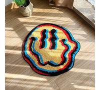 LAKEA Trippy Smile Alfombra Hecha a Mano con diseño de Cara Sonriente, Regalo para Amigos, para Dormitorio, Regalo Geek, decoración del hogar (23.6 x 23.6 Pulgadas)