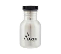 LAKEN Botella de Acero Inoxidable con Tapón de Rosca, Negro y Boca Ancha 350ml, Acero