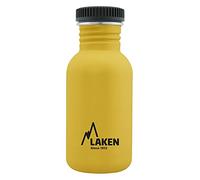 LAKEN Botella de Agua de Acero Inoxidable (0,50L - Amarillo) con Tapón Basic - Para Niños y Adultos/Para Gimnasio y Deportes - Reutilizable y Reciclable
