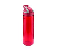 LAKEN Botella Reutilizable de Tritan con Tapa Automática Summit, Cierre de Seguridad y Pajita, 0.75L - Rojo