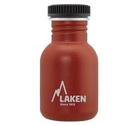 LAKEN Botella de Agua de Acero Inoxidable (0,35L - Rojo) con Tapón Basic - Para Niños y Adultos/Para Gimnasio y Deportes - Reutilizable y Reciclable